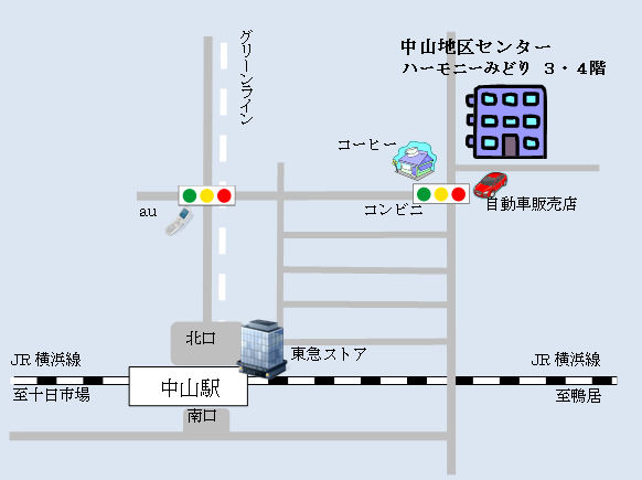 中山駅からの地図